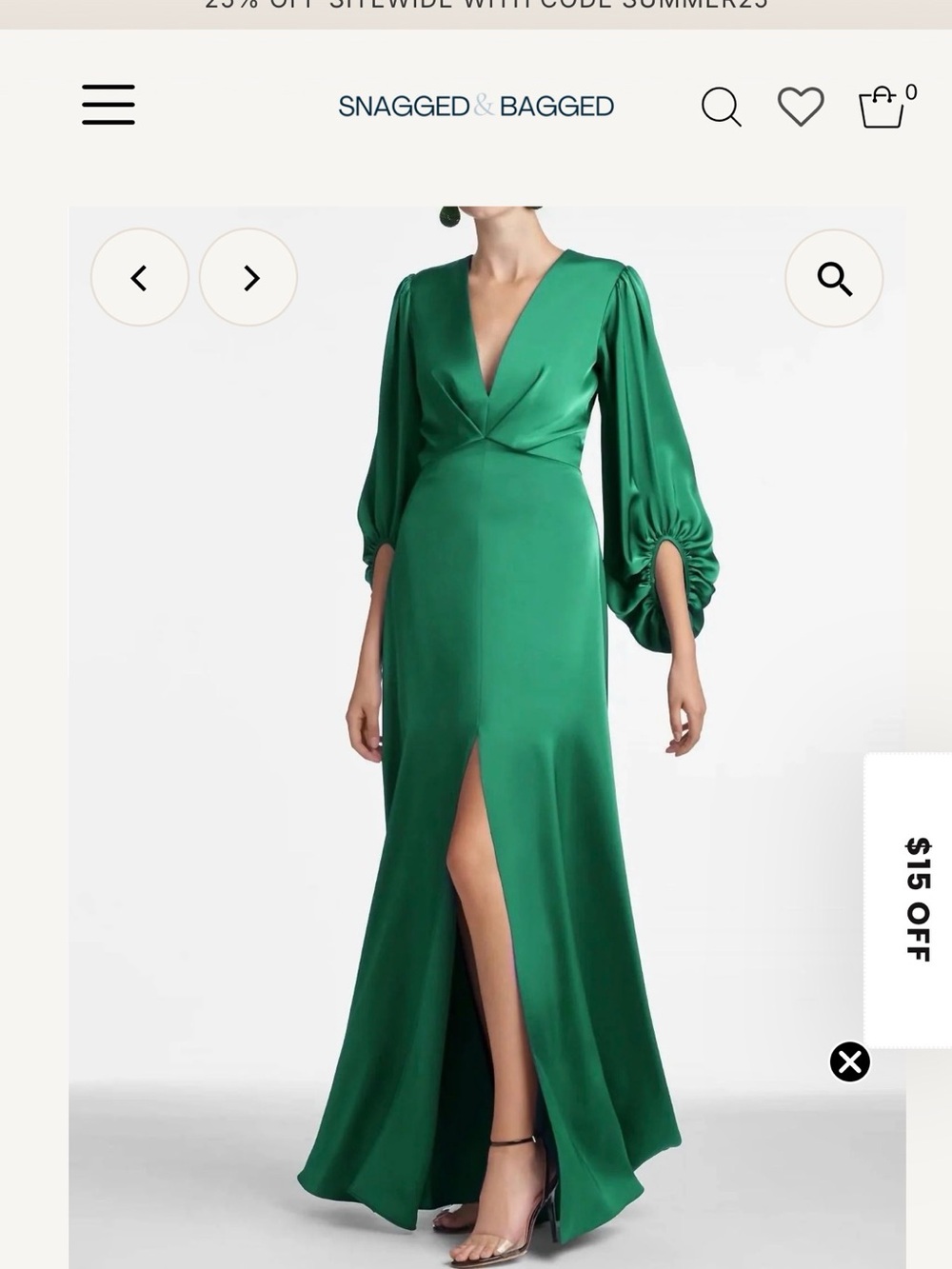 Sachin + Babi Emerald Green  Long Sleeve Maxi Gown THE JENNY DRESS - Picture 9 of 9